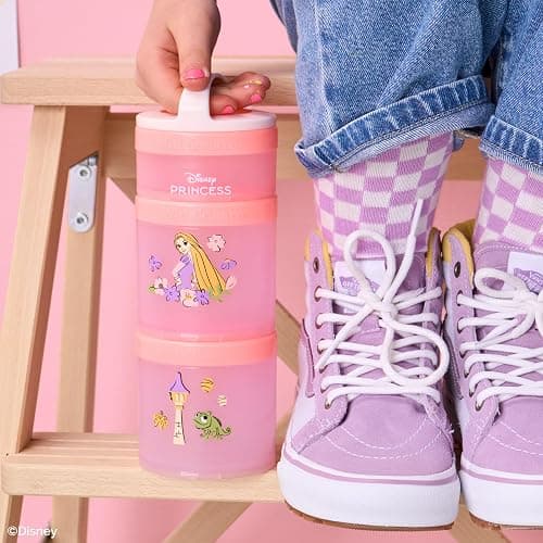 (Rapunzel) DiSNEY PRINCESS Whiskware Stackable Snack Pack - 3 Jar + Handle - White/Pink/Purple thumbnail 2