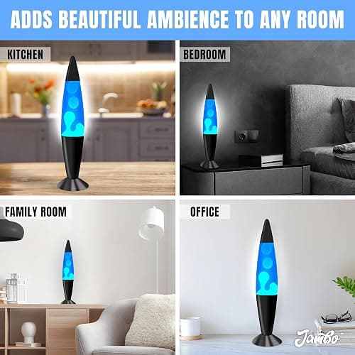 JAMBO 16" Beautiful Lamp- Blue with White/Blue Wax, Relaxing Liquid Lamp for Living Room Office Bedroom Adults Teens Kids, Magma Light, Night Light Nightlight, Home Decor thumbnail 7
