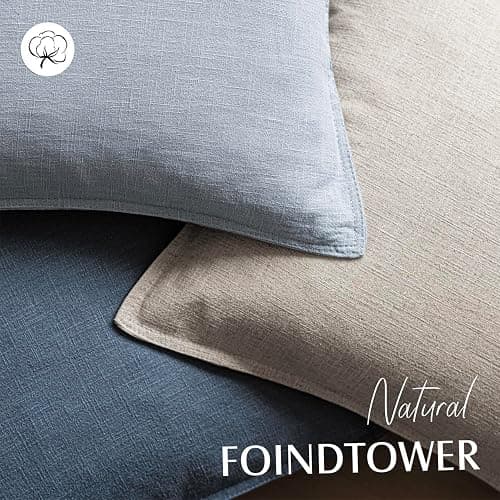 Foindtower Decorative Linen Lumbar Throw Pillow Covers 12x20 Inch Sky Blue | Pack of 2 Boho Farmhouse Pillowcase,Accent Neutral Solid Cushion Covers,Morden Home Decor for Couch Sofa Bedroom Living Room thumbnail 4