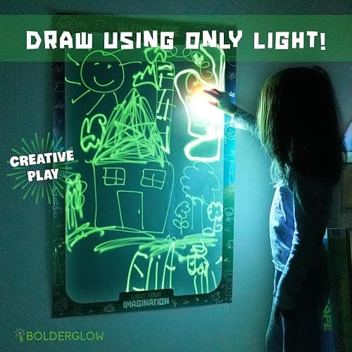 Bolderglow Glowscape - Light Reactive Drawing Surface 36 x 24 inches Super Bright Glow Effect with 2 Included Purple-Light LED Pens thumbnail 5