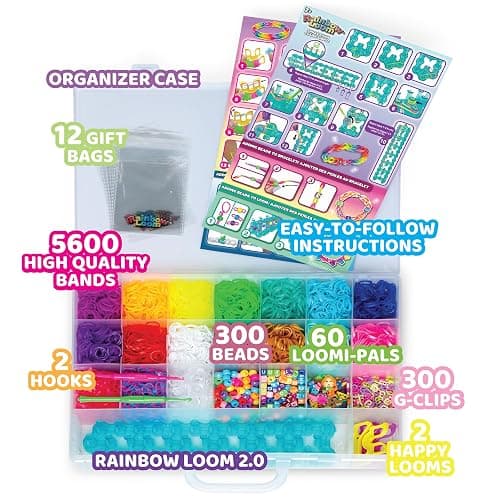 Rainbow Loom® Loomi-Pals™ MEGA Combo Set, Features 60 Cute Assorted LP Charms, The New RL 2.0, Happy Looms, Hooks, Alpha & Pony Beads, 5600 Colorful Bands All in a Carrying Case for Boys and Girls 7+ thumbnail 5
