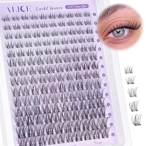 Wispy Lash Clusters Invisible Band Natural Lash Extensions Waterproof 8-16mm Cluster Eyelash Extension D Curl DIY Individual Cluster Lashes by ALICE thumbnail 8