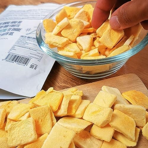 Freeze Dried Mango Chunks | Pure Natural Freeze Dried Fruits | GF Raw Vegan | Mill for Mango Powder or Eat as Dry Mango Dried Snack | Fresh Fruit Taste | Pure Dried Mangoes ZingyZoo (100g) thumbnail 3