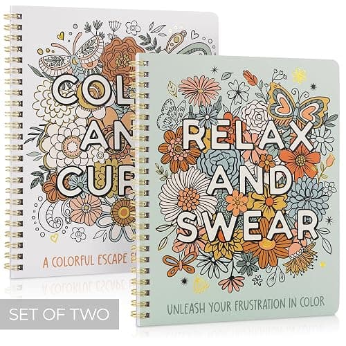 Beautiful Coloring Book Set of 2 for Adult Relaxation - Funny Coloring Books with Floral Designs for a lot of Laughs - The Perfect Stress-Relieving Gift for Women thumbnail 7