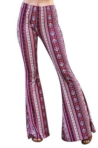 Daisy Del Sol High Waist Comfy Stretch Boho 70s Bell Bottom Fit to Flare Lounge Yoga Pants thumbnail 2