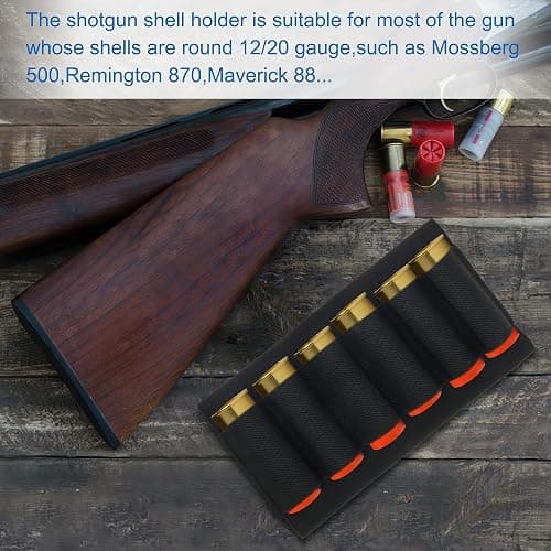 Coolrunner 8 Round Shotgun Shell Holder Buttstock Holder for 12/20 Gauge Ammo Tactical Shotgun Holder for Hunting thumbnail 4