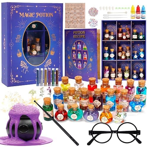 Sntieecr Magic Potion Kit for Kids, Kids Potion Making Kit with Magic Display Box, DIY 20 Mixed Wizard Potion Bottles, Potions Kit for Kid Gifts, Arts and Crafts for Kid Ages 6-8,8-10,10-12 Years - Image 1