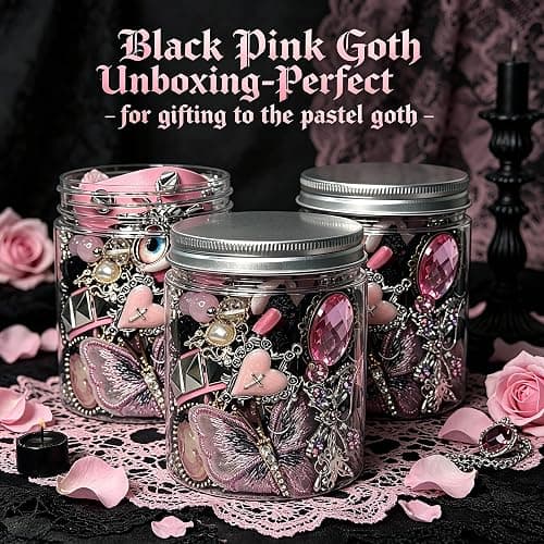 Mystery Jewelry Jar for Women, Gothic Witchy Vintage Jewelry Gift Set(Goth Boho Mixed Punk Everyday Necklaces,Earrings, Rings,Bracelets/Bangles),Unique Alternative Fashion Romantic Cute Present for Her thumbnail 4