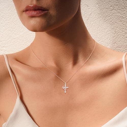 Robaice Upgraded Crown Cross Necklace for Women, 14K Gold Plated Crown Cross Pendant Necklace, Non-Tarnish Faith Jewelry for Women, Christian Religious Gifts for Her thumbnail 2