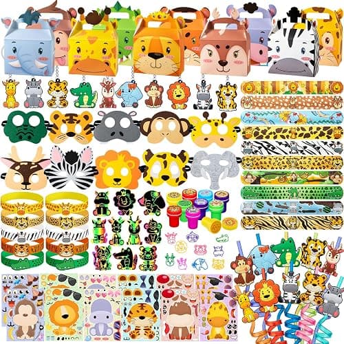DMIGHT Jungle Safari Party Favors Set Wild Animals Set for Kids Birthday Gifts, Wild Theme Party favors for Kids Birthday Party Baby Shower Goodie Bag Fillers Jungle Safari Party Supplies (Animal) - Image 1