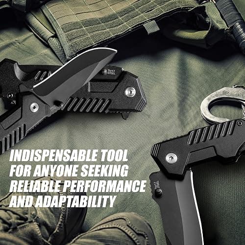 AOSILEY Pocket Folding Knife with Stainless Steel Point Lock Blade Knives and Lightweight Lockback Multi-Tool for Camping, Outdoor, Hunting，Survival and EDC thumbnail 7