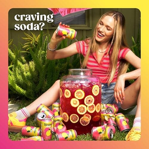 Bloom Pop Prebiotic Soda 12 Pack, Raspberry Lemonade Flavor, 12oz Cans | Prebiotic Soda for Gut Health, Low Calorie Soda, No Caffeine, Healthy Soft Drink Alternative thumbnail 5