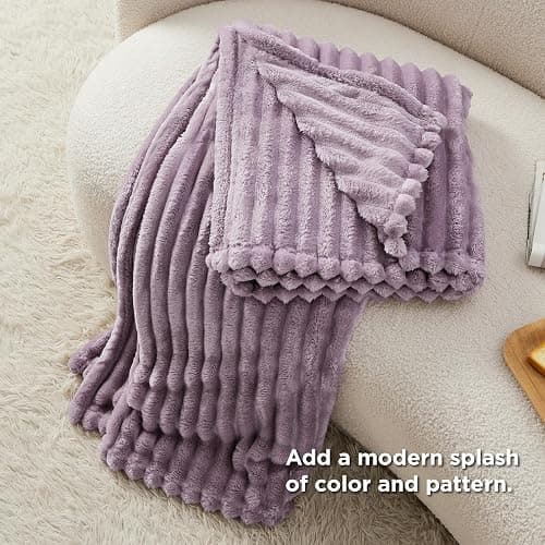 Bedsure GentleSoft Light Purple Throw Blanket for Couch - Cozy Soft Blankets for Women, Cute Small Throws for Girls, Mothers Gifts Day for Mom Women Wife, Purple Gifts Home Room Decor, 50x60 Inches thumbnail 8