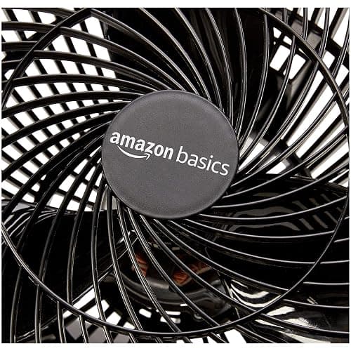 Amazon Basics Air Circulator Fan, Desk Fan for Bedroom, Home and Office, With 90-Degree Tilt Head, 3 Speed Settings, Lightweight (4.2 LBS), 70 Watts, Black, 14.8"Wx7.6"Dx14.1"H thumbnail 6
