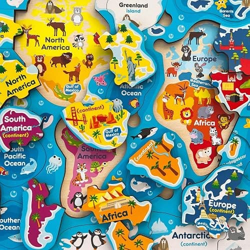 QUOKKA Puzzles for Kids Ages 4-6 - 3 Set Toddler Kids Puzzles Ages 3-5 - Learning United States Games for Childrens 6-8 - Educational Toys for 3 Year Old Boys and Girls - Award Winning thumbnail 9