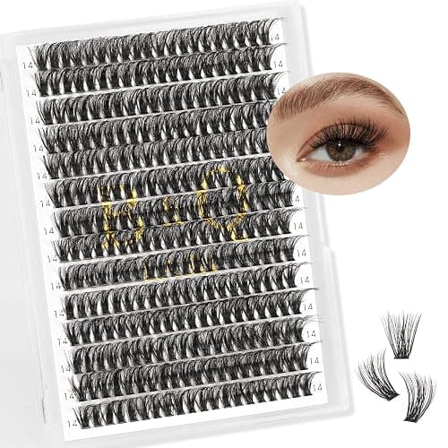 Lash Clusters Individual Lashes Lash 280 PCS Eyelash Clusters False Eyelash Lash Extension Fluffy Natural Cluster Eyelash Extensions DIY Eyelash Extensions at Home (RR280-45D-D-10mm) - Image 1