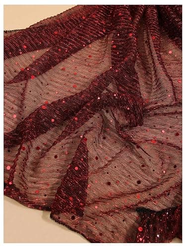 Floerns Women's Sequin Bandana Square Scarf Silk Scarves Mesh Shawl and Wrap for Evening Dresses thumbnail 4