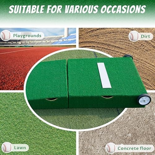 Efficraft Portable Foldable Baseball Pitching Mound Set - Pitching Mound with Pitching Rubber for Indoor/Outdoor Use (Includes Baseball) thumbnail 4