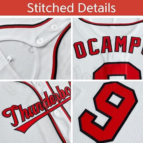 Custom Pinstripe Baseball Jersey Hipster Hip Hop Sports Shirts Personalized Team Name Number for Men Women Youth thumbnail 3