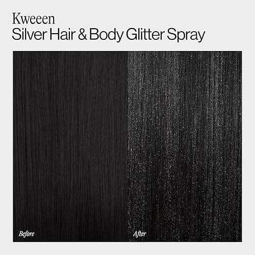Eva NYC Kweeen Silver Hair and Body Glitter Spray - Our Original Ultra Shimmery Glitter, New Look - Adds Shine + Non-Sticky - Quick Drying Sparkle Spray - Warm Vanilla Scent - 4.9 oz thumbnail 4