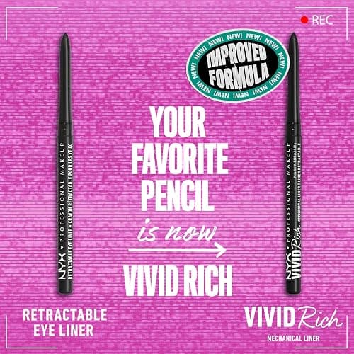 NYX PROFESSIONAL MAKEUP Mechanical Eye Pencil,Vivid Rich Mechanical, Creamy Retractable Eyeliner - Always Onyx, Black Eyeliner thumbnail 2