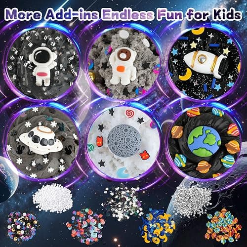 6 Pack Galaxy Slime Kit - Cloud Slime, Butter Slime & Clear Slime, Black Slime for Kids with Slime Add-ins, 360ml Slime Kit for Boys & Girls Birthday, Halloween, Christmas, Easter Party Favors thumbnail 3