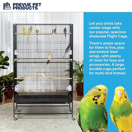 Prevue Hendryx F050 Pet Products Wrought Iron Flight Cage, X-Large, Hammertone Black thumbnail 2