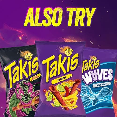 Takis Blue Heat 40 pc / 1 oz Multipack - Intense Hot Chili Pepper Flavored Extreme Spicy Rolled Tortilla Chips - Individual Bags, Perfect for Tailgates, Parties, Lunchboxes or Lunches thumbnail 7