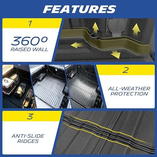Michelin Truck Bed Mat for 2015-2023 Ford F-150/22-23 F150 Lightning 5.5FT | For 67.1" Short Bed, Not Fit for Drop in Bedliner. All-Weather Truck Bed Liner, Custom Fit, Durable TPE Bedliner, Non-Slip thumbnail 4