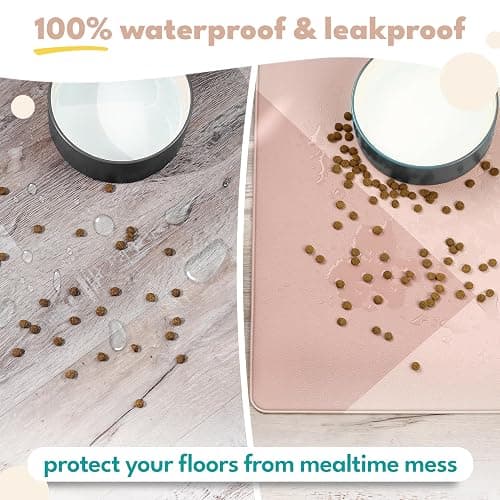 NALALAS Dog Mat for Food and Water, Cat Feeding Mat | Waterproof Dog Bowl Mat | Non-Slip Pet Food Mat for Floors | Pet Mats for Food and Water | Easy to Clean thumbnail 2