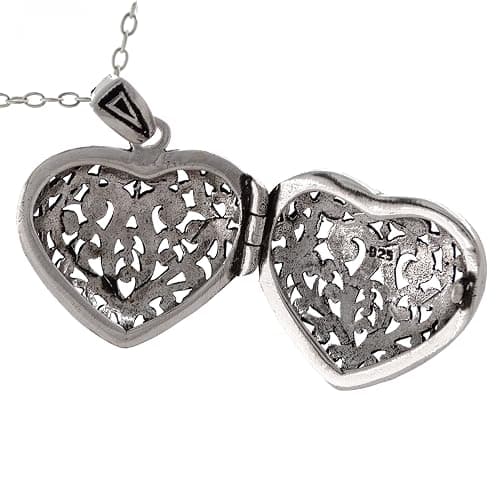 FashionJunkie4Life Sterling Silver Locket Necklaces for Women, 18" Cable Chain thumbnail 2