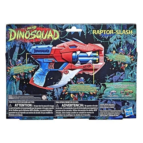 Nerf DinoSquad Raptor-Slash Dart Blaster, 6-Dart Rotating Drum, Slam Fire Action, 6 Official Elite Darts, Velociraptor Dinosaur Design thumbnail 8