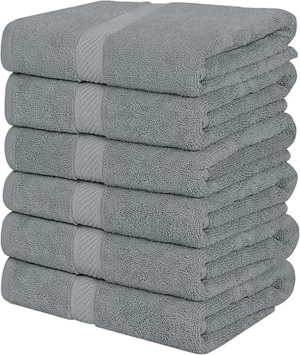 Utopia Towels 6 Pack Bath Towel Set (24 x 48 Inches), 500 GSM 100% Ring Spun Cotton Medium Lightweight and Highly Absorbent Quick Drying, Premium Towels for Hotel, Spa and Bathroom (Cool Grey) - 24 x 48 Inches - 6 Pack - Cool Grey - Image 1