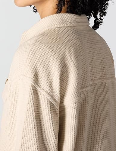 Carhartt Women's Oversized-fit Heavyweight Waffle Knit Shirt thumbnail 5
