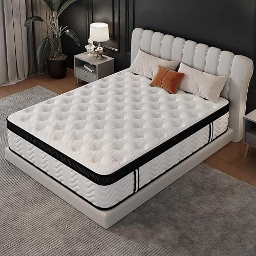 Susalt Queen Mattress 12 Inch, Queen Size Memory Foam Mattress in a Box, Hybrid mattresses with Independent Pocket Coils for Motion Isolation & Silent Sleep, Medium Firm,CertiPUR-US,100 Nights Trial thumbnail 2