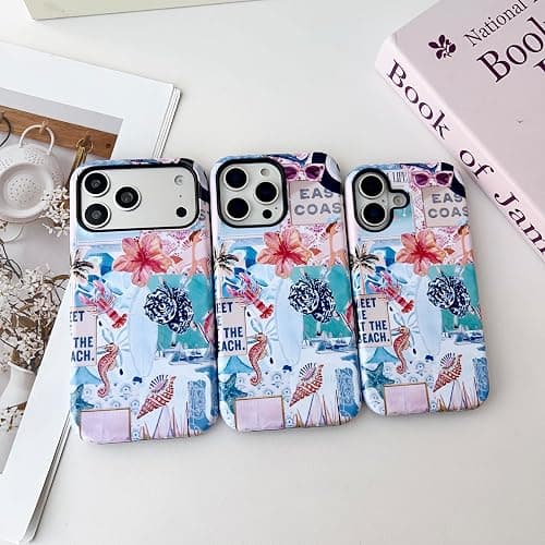 ZOEVEES Summer Phone Case for iPhone 15, Compatible with MagSafe, Aesthetic Beach Ocean Design for Women, Hybrid 2-Layer Hard Shell Magnetic Phone Cover thumbnail 4