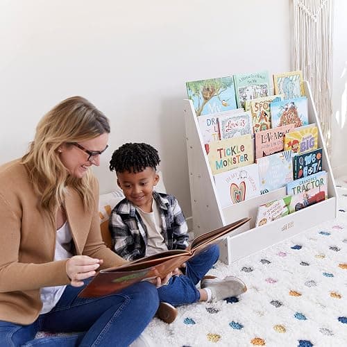 ECR4Kids Streamline Single-Sided Book Display with Storage, Classroom Bookshelf, White Wash - White Wash thumbnail 9