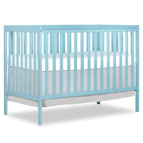 Dream On Me Synergy 5-In-1 Convertible Crib In Aqua Sky, Greenguard Gold Certified