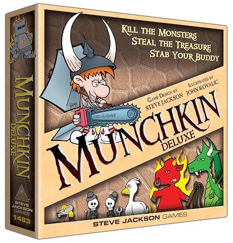 Munchkin Deluxe Board Game (Base Game), Family Board & Card Game, Adults, Kids, & Fantasy Roleplaying Game, Ages 10+, 3-6 Players, Avg Play Time 120 Min, From Steve Jackson Games - Image 1
