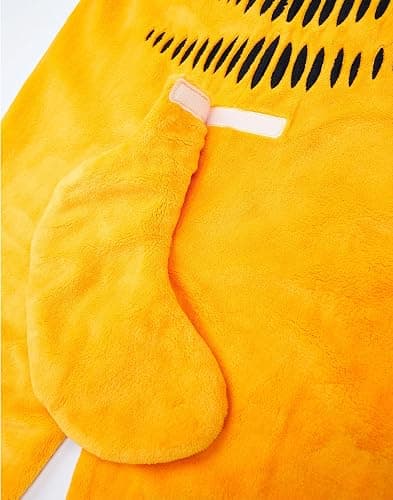 Garfield Adults Onesie | All in One Sleepsuit Pyjamas in Orange for Men & Women | Zip Jumpsuit with Hood and 3D Tail thumbnail 5