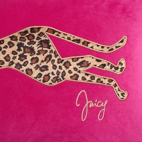 Juicy Couture Reversible Velvet Cheetah Pillow, 14" x 24" Decorative Pillow, Hot Pink thumbnail 7