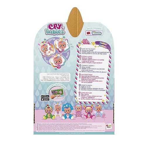 Cry Babies Dreamy the Unicorn 12” Baby Doll | Shimmery Removable Rainbow Pajamas For Girls and Kids 18 Months and Up , Pink thumbnail 9