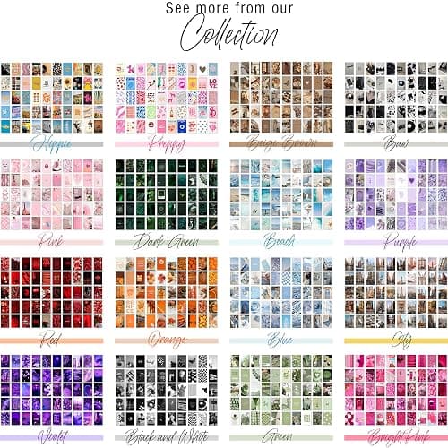 Y2K BOO Dark Green Wall Collage Kit - 50 Aesthetic Posters for Room Decor, Perfect for Dorms and Bedrooms, Stylish Dark Green Wall Art for Teen Girls and Cozy Spaces - Dark Green - Set of 50 thumbnail 3