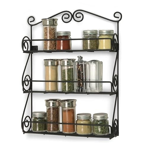 Spectrum Diversified Scroll Wall-Mounted Traditional Spice Rack Organizer for Cabinet & Kitchen, 3-Tier, Beauty & Nail Polish, 43710 thumbnail 5