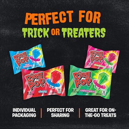 Ring Pop Lollipops - Bulk Candy Individually Wrapped Suckers Variety | Party Pack- 50 Count w/ Assorted Flavors - Hard Candy for Party Favors, Kids & Goodie Bags thumbnail 5