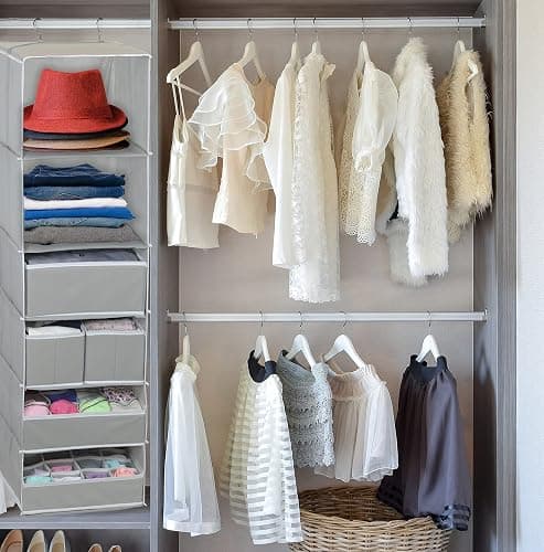 Simple Houseware 6 Shelf Hanging Closet Organizer with 5 Drawers Storage, Grey thumbnail 7