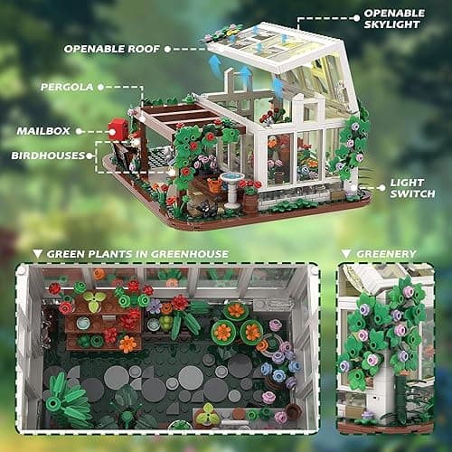Flower House Building Set Toy with Led Light,Birthday Gifts for 6+ Girls Adult,Compatible with Lego(948 Pieces) thumbnail 6