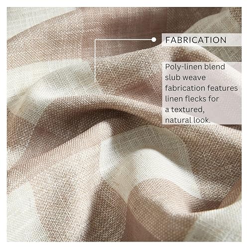 Elrene Home Fashions Farmhouse Living Grainger Buffalo-Check Blackout Window Curtain, Living Room and Bedroom Drape with Rod Pocket Tabs, 52" x 95", Linen, 1 Panel thumbnail 5