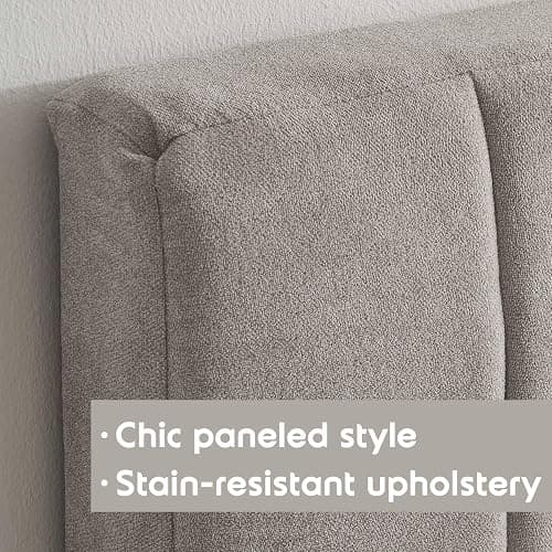 Nestl Upholstered Twin Headboard - Easy Assemble Channel Stitched Headboard Twin Size - Wall Mounted Headboards with 3D Soundproof Wall Panels Peel & Stick Floating Headboards, Silver thumbnail 5