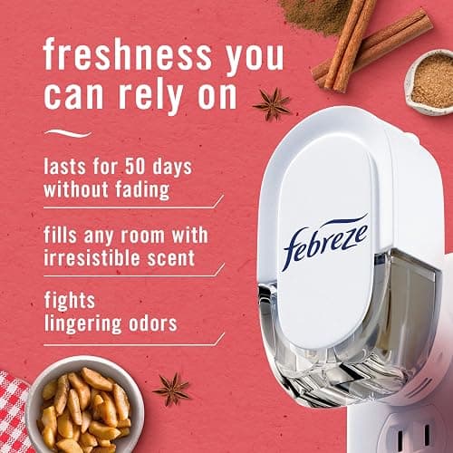 Febreze Odor-Fighting Fade Defy PLUG Air Freshener Baked Cinnamon Apple, Cranberry Crumble, .87 fl. oz. Oil Refill, 2 of Each thumbnail 2